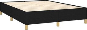 vidaXL Κρεβάτι Boxspring με Στρώμα Μαύρο 140x190 εκ. Υφασμάτινο