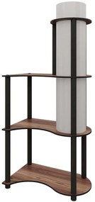 Φωτιστικό Δαπέδου Με Ραφάκια 666PTR1112 50x30x120cm 1xE27 40W Walnut Opviq