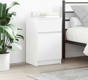vidaXL Κομοδίνο λευκό 39x35x65 cm Κατασκευασμένο ξύλο