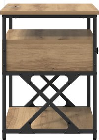 vidaXL Κομοδίνο Artisan Oak 40 x 42 x 55 εκ Επεξεργασμένο Ξύλο