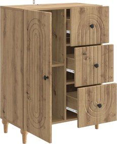vidaXL Πλαϊνό γραφείο Artisan Δρυς 66 x 34,5 x 90 εκ