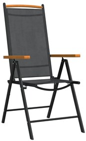 vidaXL Σετ Τραπεζαρίας Κήπου 7 Τεμαχίων Μαύρο από Αλουμίνιο