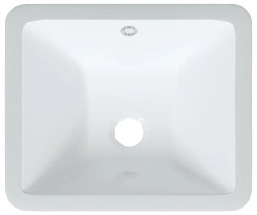 vidaXL Νιπτήρας Μπάνιου Ορθογώνιος Λευκός 36,5x32x15,5 εκ. Κεραμικός