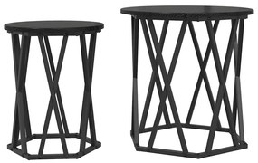 vidaXL Τραπεζάκι σαλονιού 2 pcs Μαύρη δρυς 50 x 50 x 50 cm
