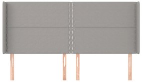 vidaXL Κεφαλάρι με Πτερύγια Ανοιχτό Γκρι 183x16x118/128 εκ. Υφασμάτινο
