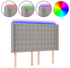 vidaXL Κεφαλάρι Κρεβατιού LED Ανοιχτό Γκρι 147x16x118/128 εκ.