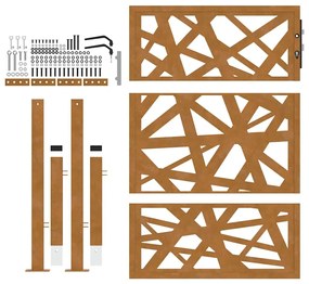 vidaXL Πύλη κήπου 105x130 cm από χάλυβα καιρικές συνθήκες Light Design