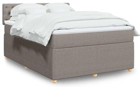 vidaXL Κρεβάτι Boxspring με Στρώμα Taupe 140x200 εκ. Υφασμάτινο