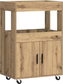 vidaXL Καλάθι Μπαρ Artisan Δρυς 60 x 39.5 x 89 εκ. Επεξεργασμένο Ξύλο