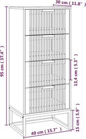 vidaXL Συρταριέρα 40 x 30 x 95 εκ. από Επεξεργασμένο Ξύλο