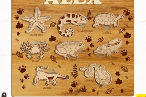 Σετ των 2 Intra απο ξύλο plywood 3mm-4mm πάχος - Προσαρμοσμένο παζλ για παιδιά, Πρότυπο με στρώσεις Δίασταση 11x12 cm INTRAFABR-86934144