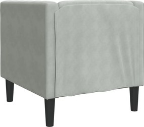 vidaXL Πολυθρόνα Chesterfield Ανοιχτό Γκρι Βελούδινη