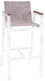ΣΚΑΜΠΟ ΜΠΑΡ ΑΛΟΥΜΙΝΙΟΥ ΛΕΥΚΟ ΜΕ POLYWOOD 52 x 58 x 108 εκ. HM5790.01