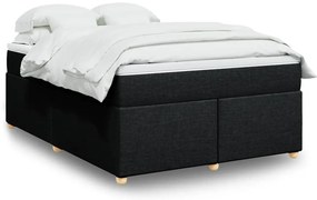 vidaXL Κρεβάτι Boxspring με Στρώμα Μαύρο 140x200 εκ. Υφασμάτινο