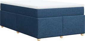 vidaXL Κρεβάτι Boxspring με Στρώμα Μπλε 120x190 εκ. Υφασμάτινο