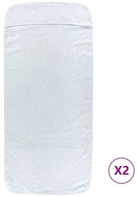 vidaXL Πετσέτες Θαλάσσης 2 τεμ. Λευκές 60 x 135 εκ. Ύφασμα 400 GSM