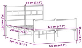 ΠΛΑΙΣΙΟ ΚΡΕΒΑΤΙΟΥ ΧΩΡ. ΣΤΡΩΜΑ SONOMA ΔΡΥΣ 120X200ΕΚ. ΕΠ. ΞΥΛΟ 4017288