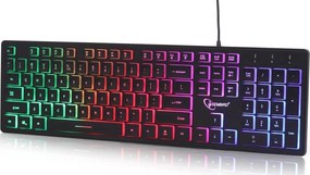 GEMBIRD RAINBOW BACKLIGHT MULTIMEDIA KEYBOARD BLACK