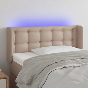vidaXL Κεφαλάρι Κρεβατιού LED Καπουτσίνο 83x16x78/88 εκ. Συνθετ. Δέρμα