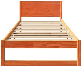vidaXL Σκελετός Κρεβατιού Καφέ 90 x 190 cm Μασίφ ξύλο πεύκου