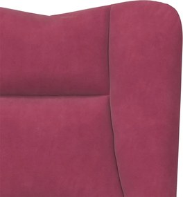 vidaXL Πολυθρόνα Κόκκινο 63 x 67 x 94 εκ. Βελούδο