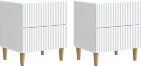 vidaXL Κομοδίνο 2 τεμ. Λευκό 43 x 34,5 x 48 εκ Επεξεργασμένο Ξύλο