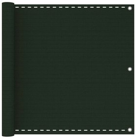 vidaXL Διαχωριστικό Βεράντας Σκούρο Πράσινο 90 x 400 εκ. από HDPE
