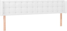 vidaXL Κεφαλάρι Κρεβατιού LED Λευκό 203x16x78/88 εκ. Συνθετ. Δέρμα