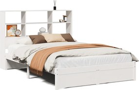 vidaXL Κρεβάτι Βιβλιοθήκη Χωρίς Στρώμα 140x200 εκ Μασίφ Ξύλο Πεύκο