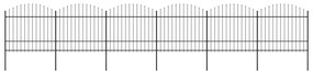vidaXL Κάγκελα Περίφραξης με Λόγχες Μαύρα (1,5-1,75)x10,2 μ. Ατσάλινα