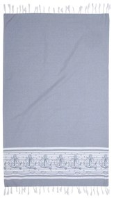 Πετσέτα Θαλάσσης - Παρεό Μαρίν Grey Viopros Θαλάσσης 100% Cotton