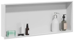 vidaXL Νίτσα Μπάνιου Λευκό 75 x 30 x 9.5 εκ. Ανοξείδωτο ατσάλι