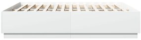 vidaXL Πλαίσιο Κρεβατιού με Φώτα LED Λευκό 180x200 εκ. Επεξ. Ξύλο