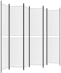 vidaXL Διαχωριστικό Δωματίου με 6 Πάνελ Λευκό 300x220 εκ. από Ύφασμα
