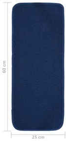 vidaXL Πατάκια Σκάλας Αντιολισθ. Ορθογώνια 15 τεμ. Ναυτ.Μπλε 60x25 εκ.