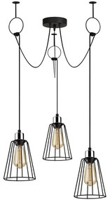 Φωτιστικό Οροφής Tel 892OPV1707 Φ95x130cm 3xE27 40W Black Opviq