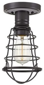 Πλαφονιέρα Φωτιστικό Οροφής 1xE27 Πλέγμα Mixon Elstead Lighting-QZ-MIXON-SF-PN-Μαύρο QZ-MIXON-SF-PN