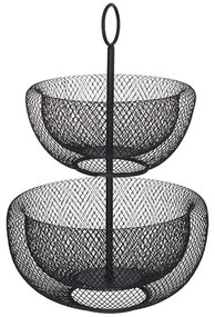 Φρουτιέρα Διώροφη Mesh 07.160711 29Χ38cm Μεταλλική Black Metal