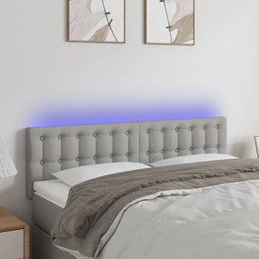 Κεφαλάρι Κρεβατιού LED Ανοιχτό Γκρι 144x5x78/88 εκ. Υφασμάτινο 3122044