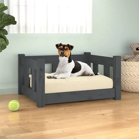 Κρεβάτι Σκύλου Γκρι 55,5x45,5x28 εκ. από Μασίφ Ξύλο Πεύκου - Γκρι