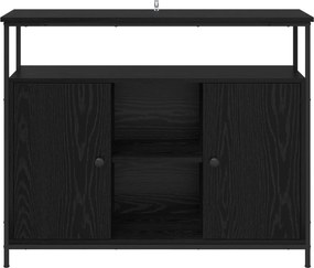 vidaXL Πλαϊνό γραφείο Μαύρη Οξυά 100 x 35 x 80 εκ. Επεξεργασμένο ξύλο