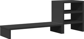 vidaXL Βάση Οθόνης με Organiser Γραφείου Μαύρη από Επεξεργασμένο Ξύλο