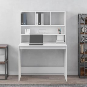 vidaXL Γραφείο με Ράφια Λευκό 102x45x148 εκ. από Επεξεργασμένο Ξύλο