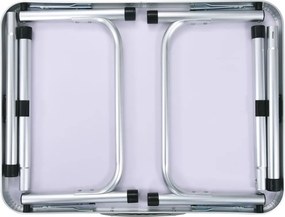 vidaXL Τραπέζι Κάμπινγκ Πτυσσόμενο Λευκό 60 x 45 εκ. Αλουμινίου