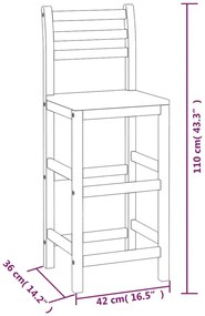 vidaXL Σκαμπό Μπαρ 6 τεμ. από Μασίφ Ξύλο Ακακίας