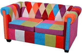 vidaXL Καναπές Διθέσιος Chesterfield Υφασμάτινος