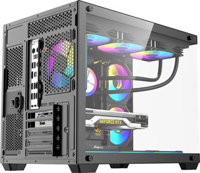 Θήκη υπολογιστή DarkFlash B275 PRO (μαύρη) + 6 ανεμιστήρες