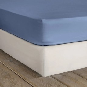 Σεντόνι Superior Satin Με Λάστιχο Shadow Blue Nima Υπέρδιπλο 165x240cm 100% Βαμβακοσατέν