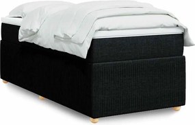 vidaXL Κρεβάτι Boxspring με Στρώμα Μαύρο 90x190 εκ.Υφασμάτινο