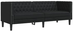 vidaXL Σετ Καναπέ 2 pcs Μαύρο 194 x 74.5 x 70.5 εκ. Τεχνητό δέρμα
